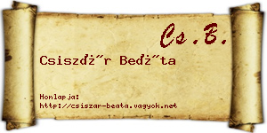Csiszár Beáta névjegykártya